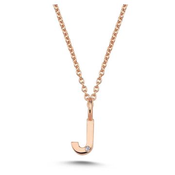 Nuran J vedhæng i rosaguld med 1 diamant - 6,5mm - uden kæde
