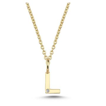Nuran L vedhæng i guld med 1 diamant - 6,5mm - uden kæde