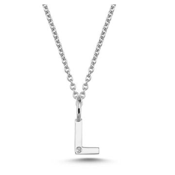 Nuran L vedhæng i hvidguld med 1 diamant - 6,5mm - uden kæde