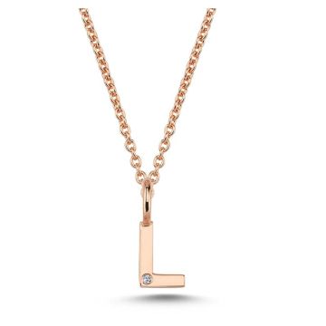 Nuran L vedhæng i rosaguld med 1 diamant - 6,5mm - uden kæde