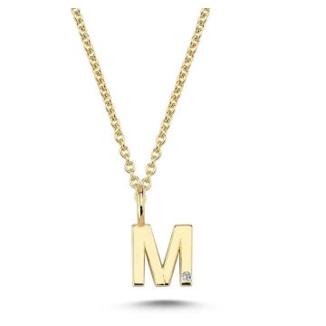 Nuran M vedhæng i guld med 1 diamant - 6,5.. - uden kæde