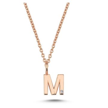 Nuran M vedhæng i rosaguld med 1 diamant - 6,5.. - uden kæde