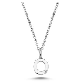 Nuran O vedhæng i hvidguld med 1 diamant - 6,5mm - uden kæde