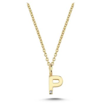 Nuran P vedhæng i guld med 1 diamant - 6,5mm - uden kæde