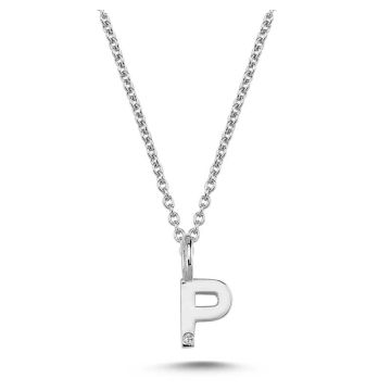 Nuran P vedhæng i hvidguld med 1 diamant - 6,5mm - uden kæde