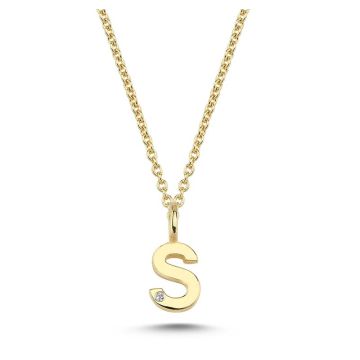 Nuran S vedhæng i guld med 1 diamant - 6,5mm - uden kæde