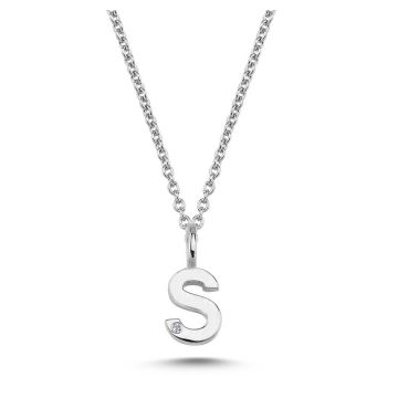 Nuran S vedhæng i hvidguld med 1 diamant - 6,5mm - uden kæde