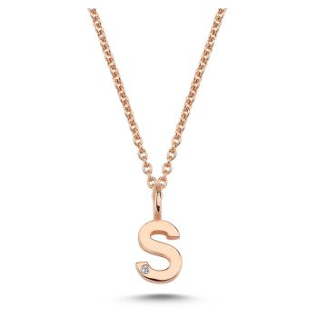 Nuran S vedhæng i rosaguld med 1 diamant - 6,5mm - uden kæde