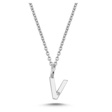 Nuran V vedhæng i hvidguld med 1 diamant - 6,5mm - uden kæde