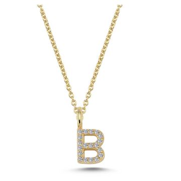 Nuran B vedhæng i guld med diamanter - 6,5mm - uden kæde