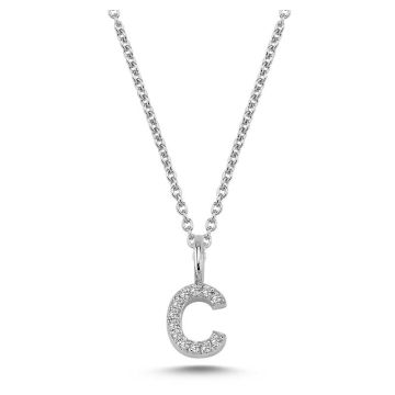 Nuran C vedhæng i hvidguld med diamanter - 6,5mm - uden kæde