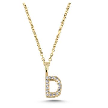 Nuran D vedhæng i guld med diamanter - 6,5mm - uden kæde