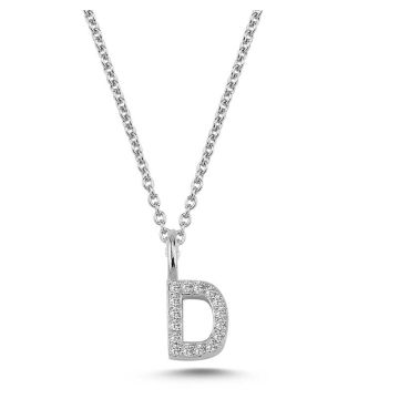 Nuran D vedhæng i hvidguld med diamanter - 6,5mm - uden kæde