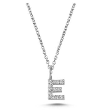 Nuran E vedhæng i hvidguld med diamanter - 6,5mm - uden kæde