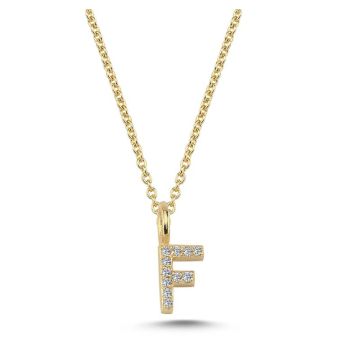 Nuran F vedhæng i guld med diamanter - 6,5mm - uden kæde