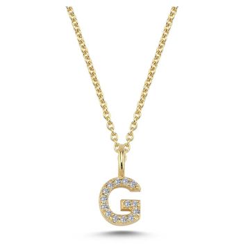 Nuran G vedhæng i guld med diamanter - 6,5mm - uden kæde