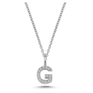 Nuran G vedhæng i hvidguld med diamanter - 6,5mm - uden kæde