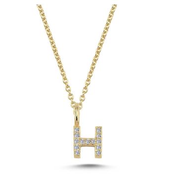 Nuran H vedhæng i guld med diamanter - 6,5mm - uden kæde
