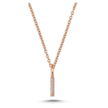 Nuran I vedhæng i rosaguld med diamanter - 6,5mm - uden kæde