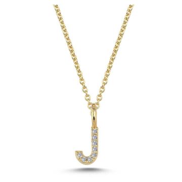 Nuran J vedhæng i guld med diamanter - 6,5mm - uden kæde
