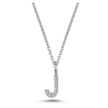 Nuran J vedhæng i hvidguld med diamanter - 6,5mm - uden kæde