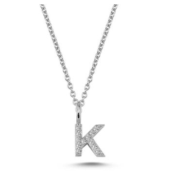 Nuran K vedhæng i hvidguld med diamanter - 6,5mm - uden kæde