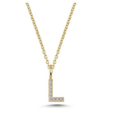 Nuran L vedhæng i guld med diamanter - 6,5mm - uden kæde