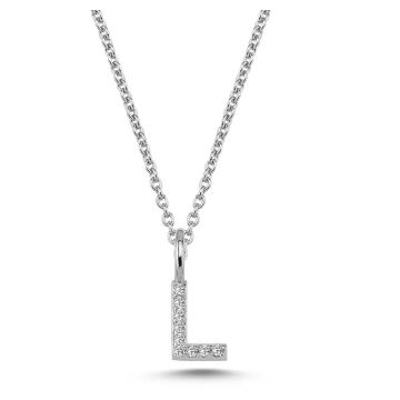 Nuran L vedhæng i hvidguld med diamanter - 6,5mm - uden kæde