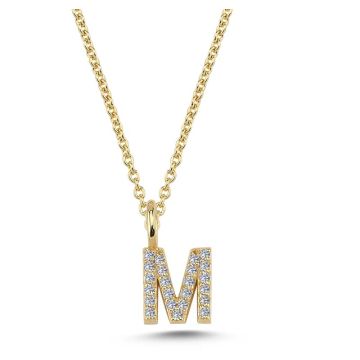 Nuran M vedhæng i guld med diamanter - 6,5mm - uden kæde
