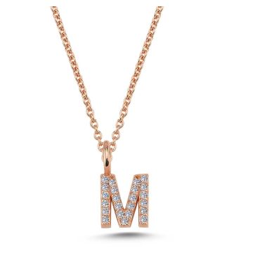 Nuran M vedhæng i rosaguld med diamanter - 6,5mm - uden kæde