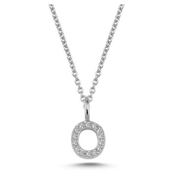 Nuran O vedhæng i hvidguld med diamanter - 6,5mm - uden kæde