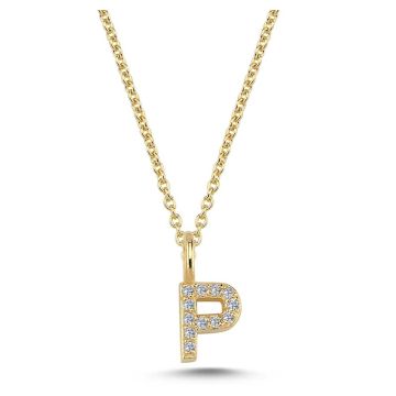 Nuran P vedhæng i guld med diamanter - 6,5mm - uden kæde