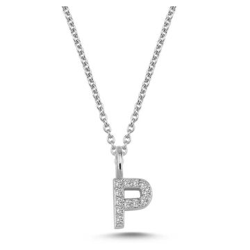 Nuran P vedhæng i hvidguld med diamanter - 6,5mm - uden kæde