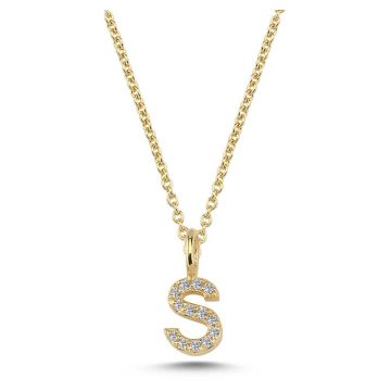 Nuran S vedhæng i guld med diamanter - 6,5mm - uden kæde