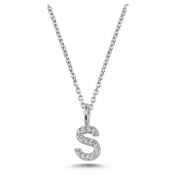 Nuran S vedhæng i hvidguld med diamanter - 6,5mm - uden kæde