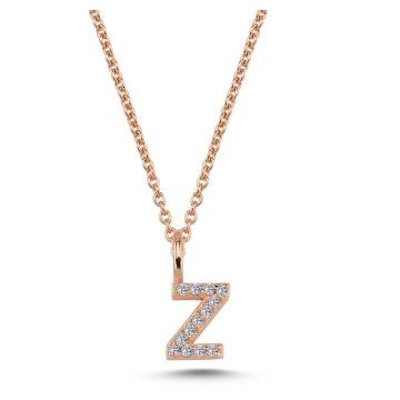 Nuran Z vedhæng i rosaguld med diamanter - 6,5mm - uden kæde