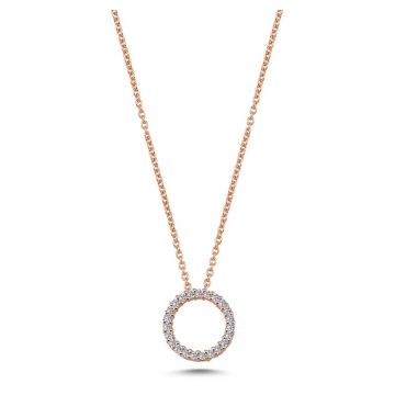 Nuran Cirkler vedhæng i rosaguld med diamanter - Ø11 - uden kæde