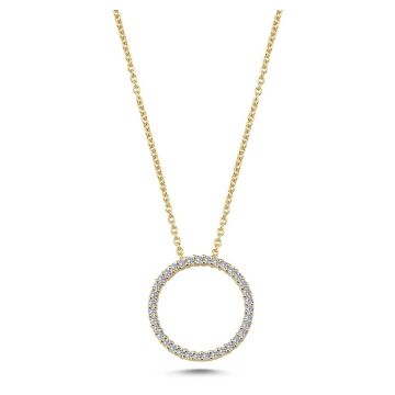 Nuran Cirkler vedhæng i guld med diamanter - Ø15,5 - uden kæde