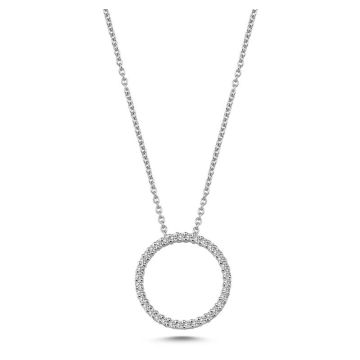 Nuran Cirkler vedhæng i hvidguld med diamanter - Ø15,5 - uden kæde