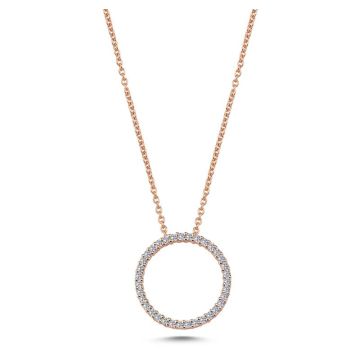 Nuran Cirkler vedhæng i rosaguld med diamanter - Ø15,5 - uden kæde