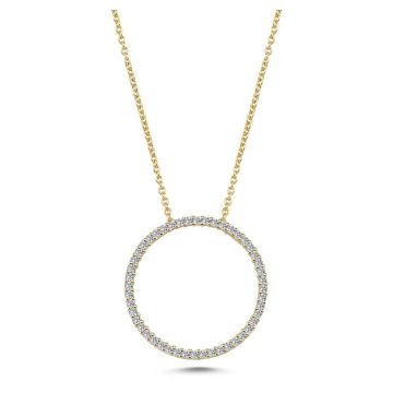 Nuran Cirkler vedhæng i guld med diamanter - Ø20,5 - uden kæde