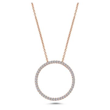 Nuran Cirkler vedhæng i rosaguld med diamanter - Ø20,5 - uden kæde