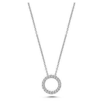 Nuran Cirkler vedhæng i hvidguld med diamanter - Ø10,5 - uden kæde