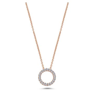 Nuran Cirkler vedhæng i rosaguld med diamanter - Ø10,5 - uden kæde
