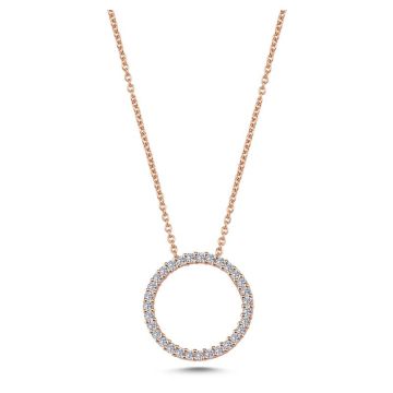 Nuran Cirkler vedhæng i rosaguld med diamanter - Ø16 - uden kæde