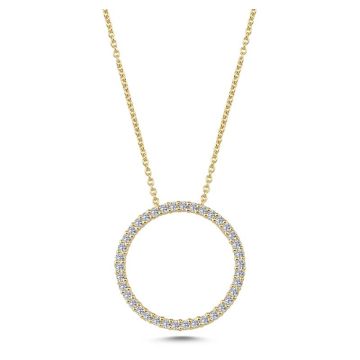 Nuran Cirkler vedhæng i guld med diamanter - Ø20 - uden kæde