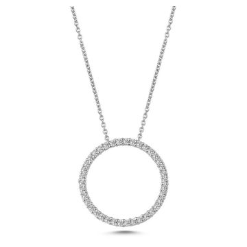 Nuran Cirkler vedhæng i hvidguld med diamanter - Ø20 - uden kæde