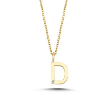 Nuran D vedhæng i guld med 1 diamant - 9,5mm - uden kæde