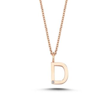 Nuran D vedhæng i rosaguld med 1 diamant - 9,5mm - uden kæde
