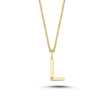 Nuran L vedhæng i guld med 1 diamant - 9,5mm - uden kæde